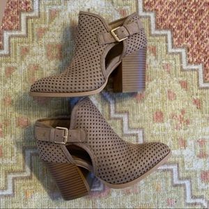 Cutout Brown Booties